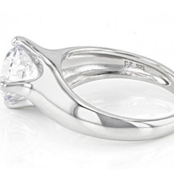 Solitaire Ring Dillenium Cut Bella Luce 4.59 ct Rhodium over Sterling S… - Picture 3 of 5